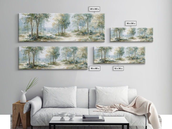 Misty Forest Path Canvas Print, Waiting Room Art, Gallery Decor, Waiting Room Decor, Fine Art, Calm, Contemporary Art, WRA-3x1-3