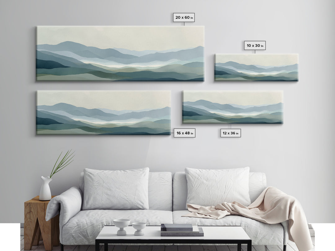 Simple Mountain Layers Canvas Print, Waiting Room Art, Wall Art, Waiting Room Decor, Fine Art, Calm, Floral Wall Art, WRA-3x1-30