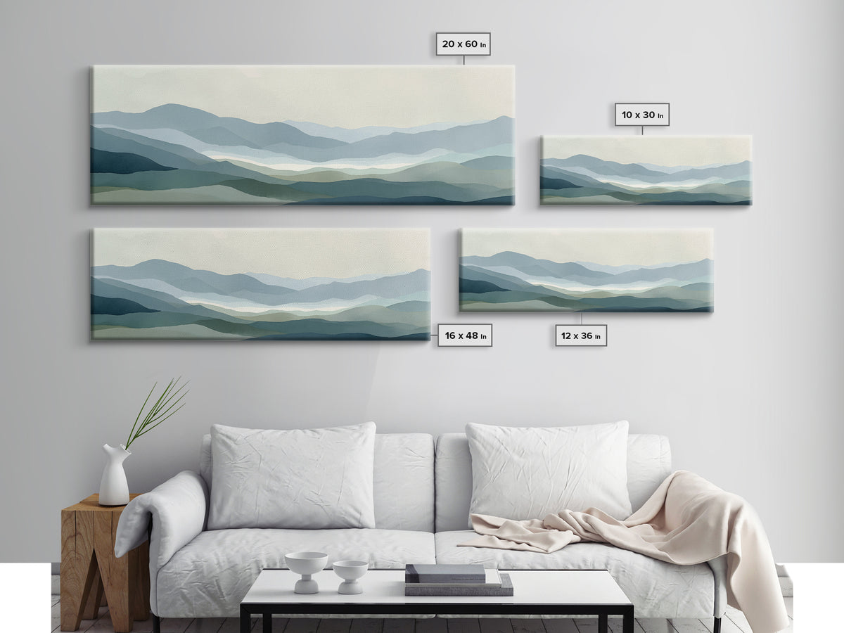 Simple Mountain Layers Canvas Print, Waiting Room Art, Wall Art, Waiting Room Decor, Fine Art, Calm, Floral Wall Art, WRA-3x1-30