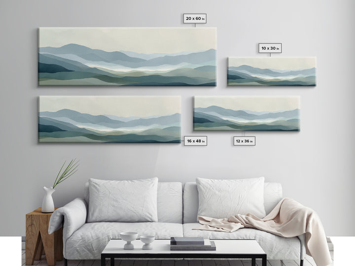 Simple Mountain Layers Canvas Print, Waiting Room Art, Wall Art, Waiting Room Decor, Fine Art, Calm, Floral Wall Art, WRA-3x1-30