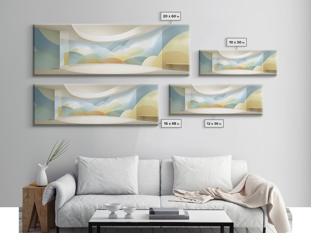 Pastel Rainbow Shapes for Pediatric Spaces Canvas Print, Waiting Room Art, Abstract Art, Waiting Room Decor, Fine Art, Calm, WRA-3x1-34