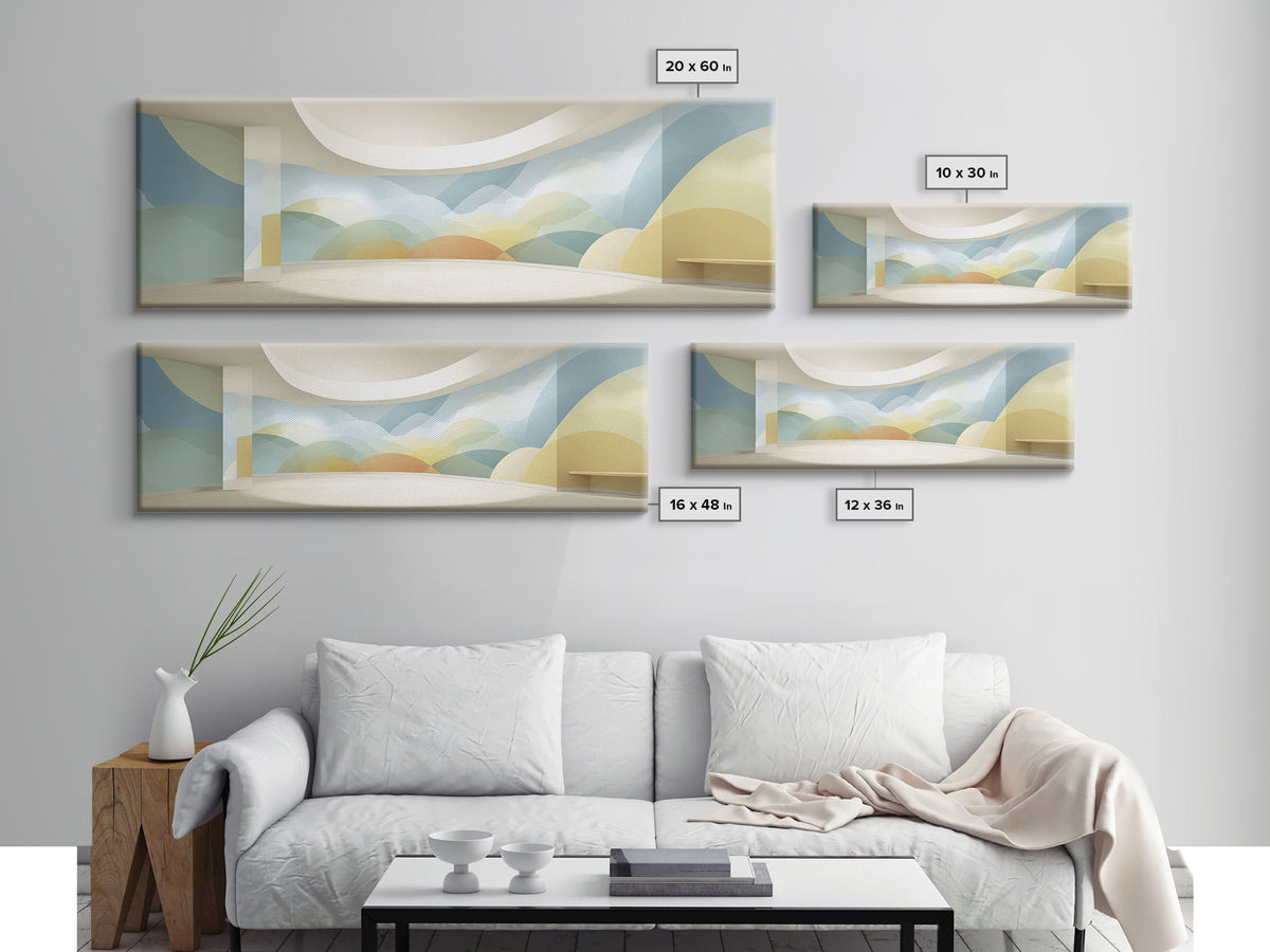 Pastel Rainbow Shapes for Pediatric Spaces Canvas Print, Waiting Room Art, Abstract Art, Waiting Room Decor, Fine Art, Calm, WRA-3x1-34