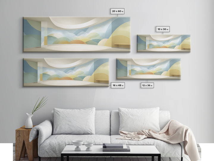 Pastel Rainbow Shapes for Pediatric Spaces Canvas Print, Waiting Room Art, Abstract Art, Waiting Room Decor, Fine Art, Calm, WRA-3x1-34
