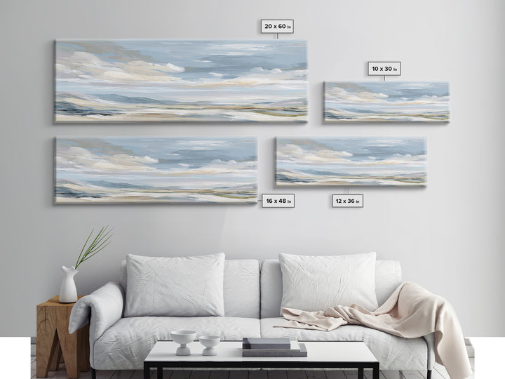 Calming Landscape with Open Sky and Gentle Canvas Print, Waiting Room Art, Dog Wall Art, Waiting Room Decor, Watercolor Art, WRA-3x1-41