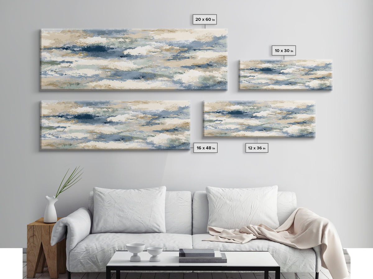Soft Abstract Waves Canvas Print, Waiting Room Art, Bauhaus Print, Waiting Room Decor, Abstract Art, Calm, Dental Office Decor, WRA-3x1-42