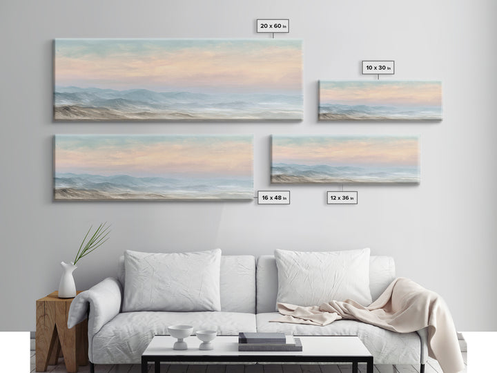 Warm Desert Sunrise Framed Canvas Print, Waiting Room Art, Printable Art, Waiting Room Decor, Watercolor Art, Calm, WRA-3x1-5