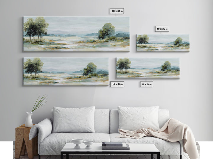 Open Field with Distant Tree Framed Canvas Print, Waiting Room Art, Room Decor, Waiting Room Decor, Calm, Bedroom Decor, WRA-3x1-63