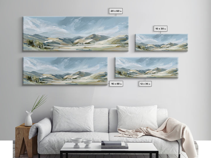 Calming Landscape with Open Sky and Gentle Canvas Print, Waiting Room Art, Dog Wall Art, Waiting Room Decor, Watercolor Art, WRA-3x1-65