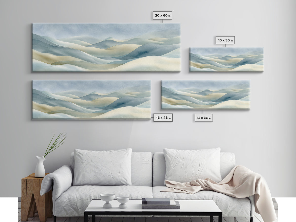 Soft Abstract Waves Canvas Print, Waiting Room Art, Bauhaus Print, Waiting Room Decor, Abstract Art, Calm, Dental Office Decor, WRA-3x1-66
