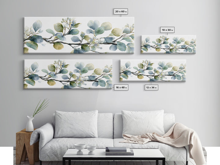 Neutral Botanical Branch Framed Canvas Print, Waiting Room Art, Bedroom Decor, Waiting Room Decor, Fine Art, Calm, Abstract, WRA-3x1-67
