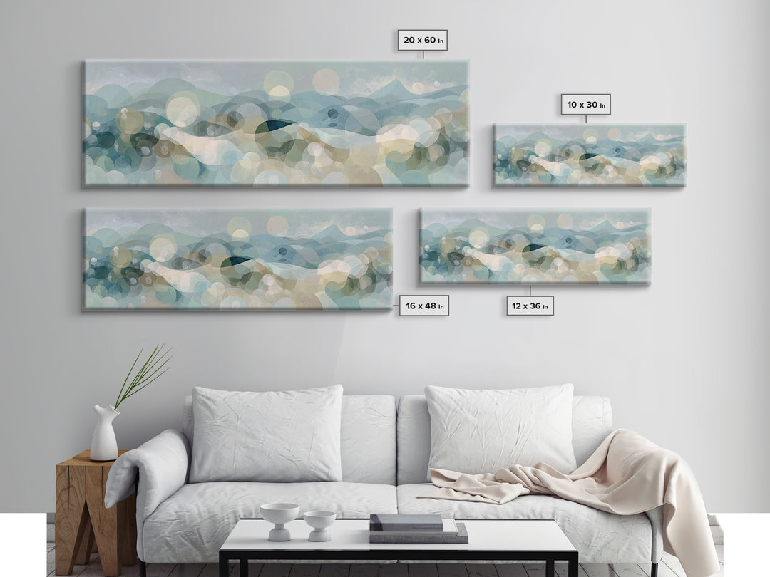 Abstract Circles Suggesting Calm Movement Framed Canvas Print, Waiting Room Art, Office Wall Decor, Waiting Room Decor, Calm, WRA-3x1-74