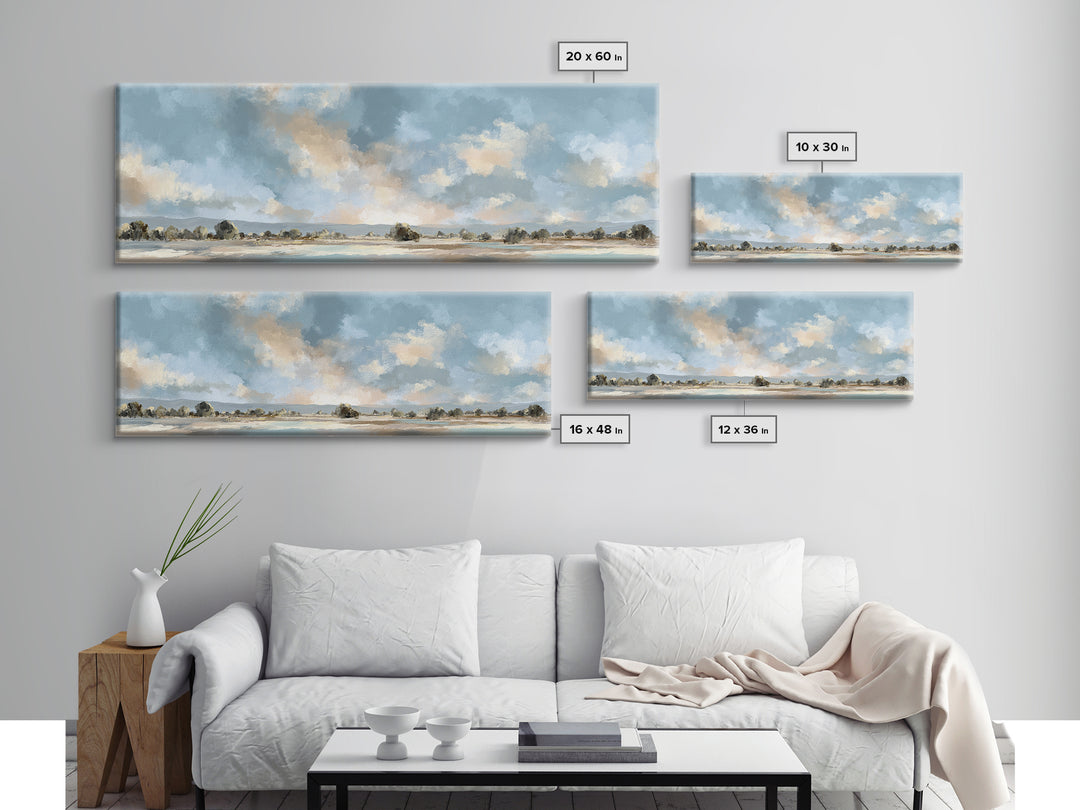 Warm Desert Sunrise Framed Canvas Print, Waiting Room Art, Abstract, Waiting Room Decor, Oil Painting, Calm, Modern Decor, WRA-3x1-77