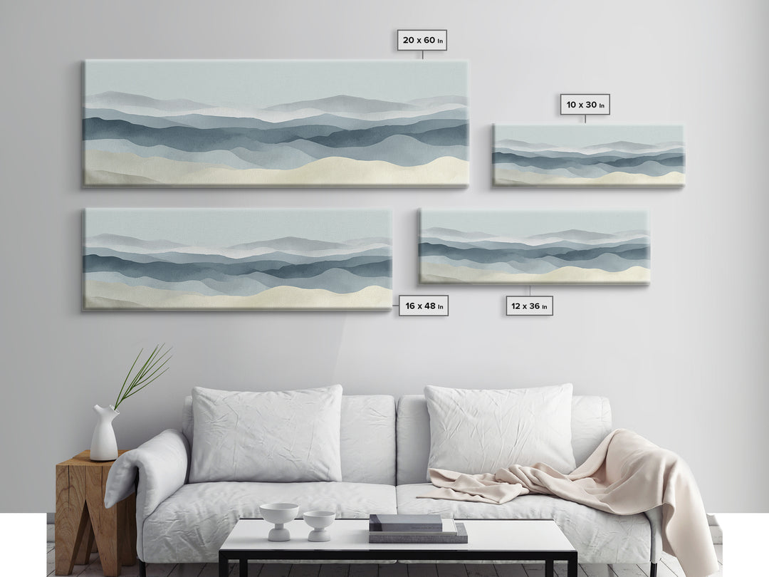 Simple Mountain Layers Canvas Print, Waiting Room Art, Art, Waiting Room Decor, Oil Painting, Calm, Bauhaus Print, WRA-3x1-78