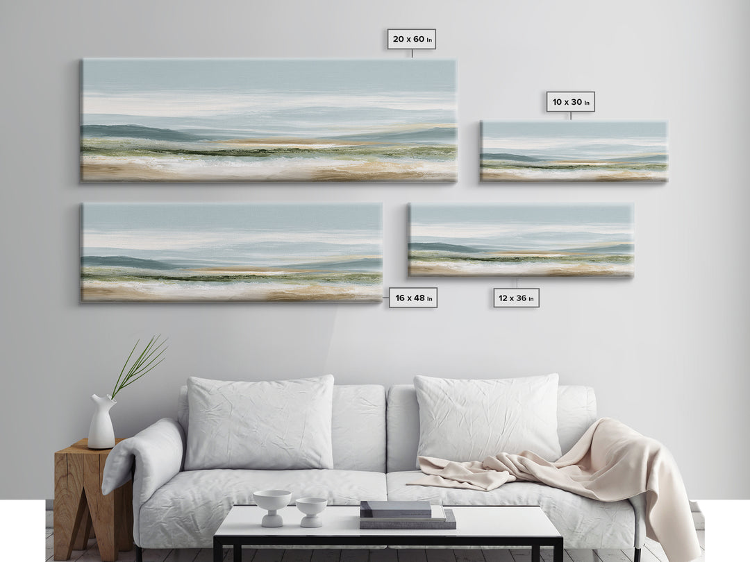 Calming Landscape with Open Sky and Gentle Framed Canvas Print, Waiting Room Art, Fine Art, Waiting Room Decor, Calm, WRA-3x1-89