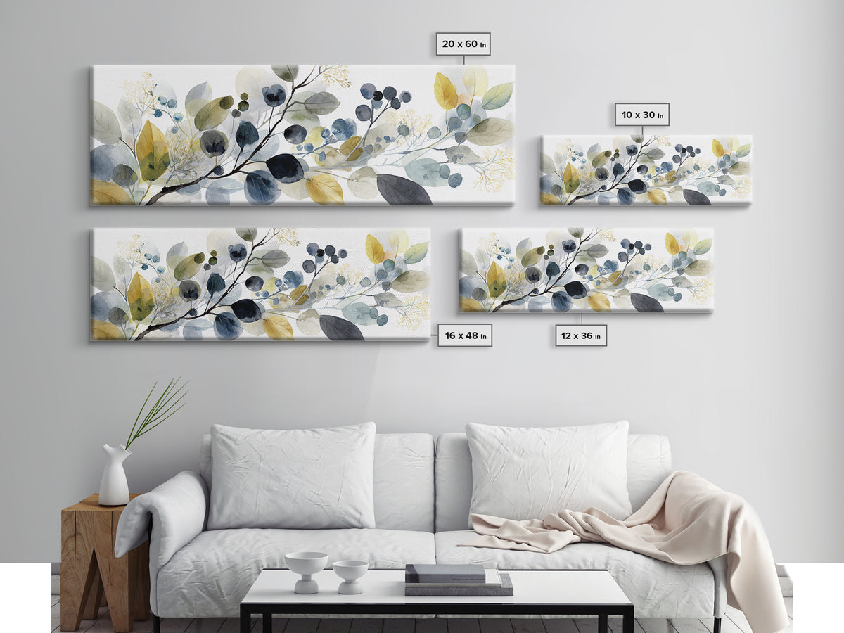 Neutral Botanical Branch Canvas Print, Waiting Room Art, Room Decor, Waiting Room Decor, Fine Art, Calm, Bedroom Decor, WRA-3x1-91