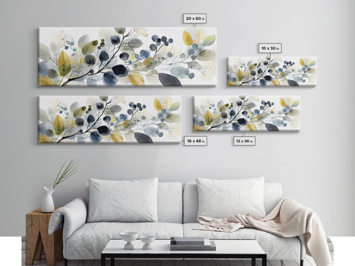Neutral Botanical Branch Canvas Print, Waiting Room Art, Room Decor, Waiting Room Decor, Fine Art, Calm, Bedroom Decor, WRA-3x1-91
