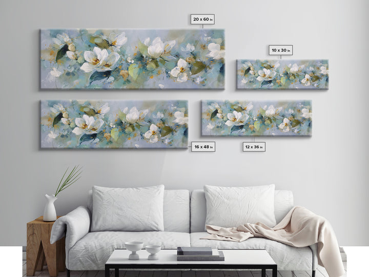 White Orchid on Light Gray Ground Canvas Print, Waiting Room Art, Textured Painting, Waiting Room Decor, Oil Painting, Calm, WRA-3x1-95