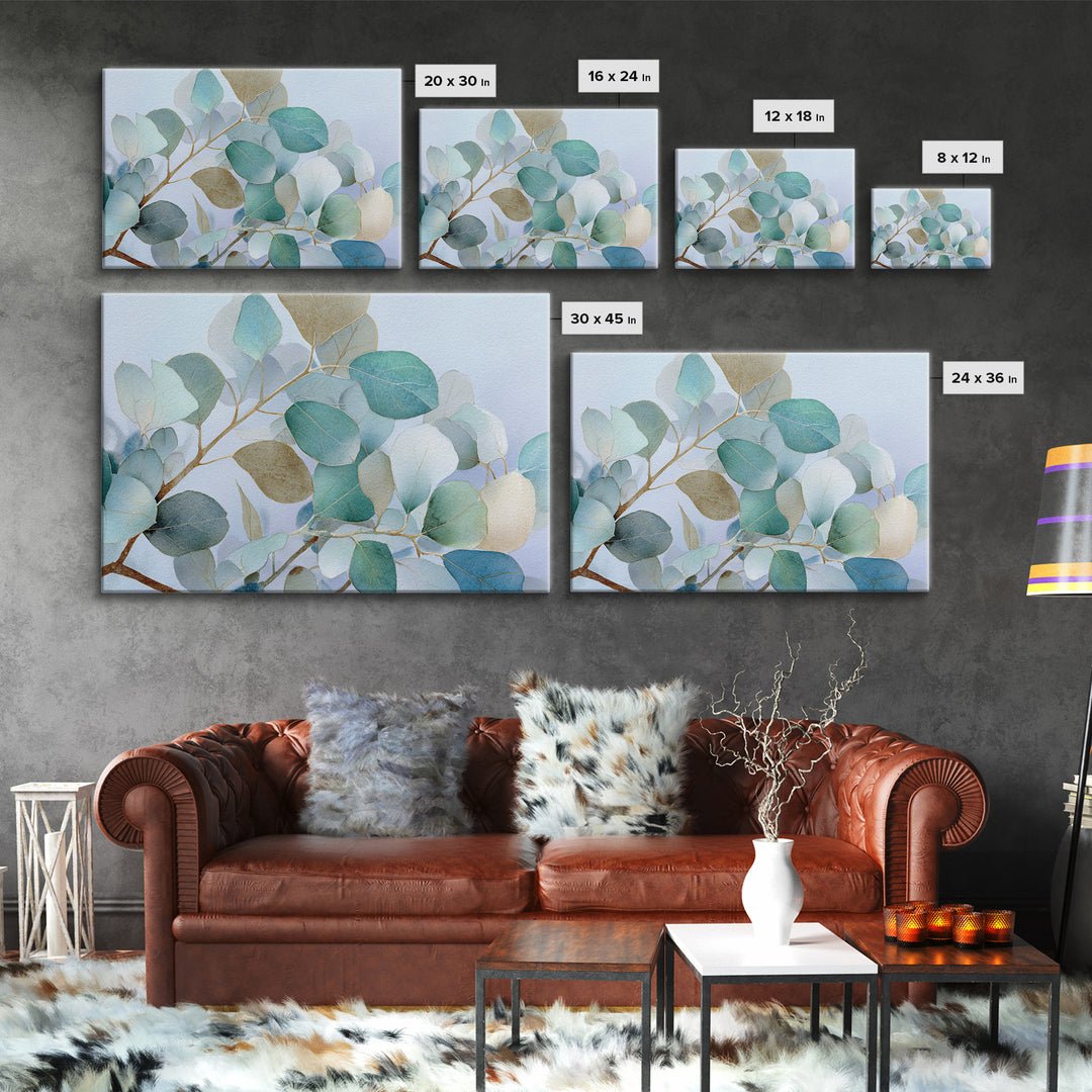 Clean Eucalyptus Leaf Study Canvas Print, Waiting Room Art, Gallery Wall Art, Waiting Room Decor, Calm, Photography Print, WRA-3x2-21