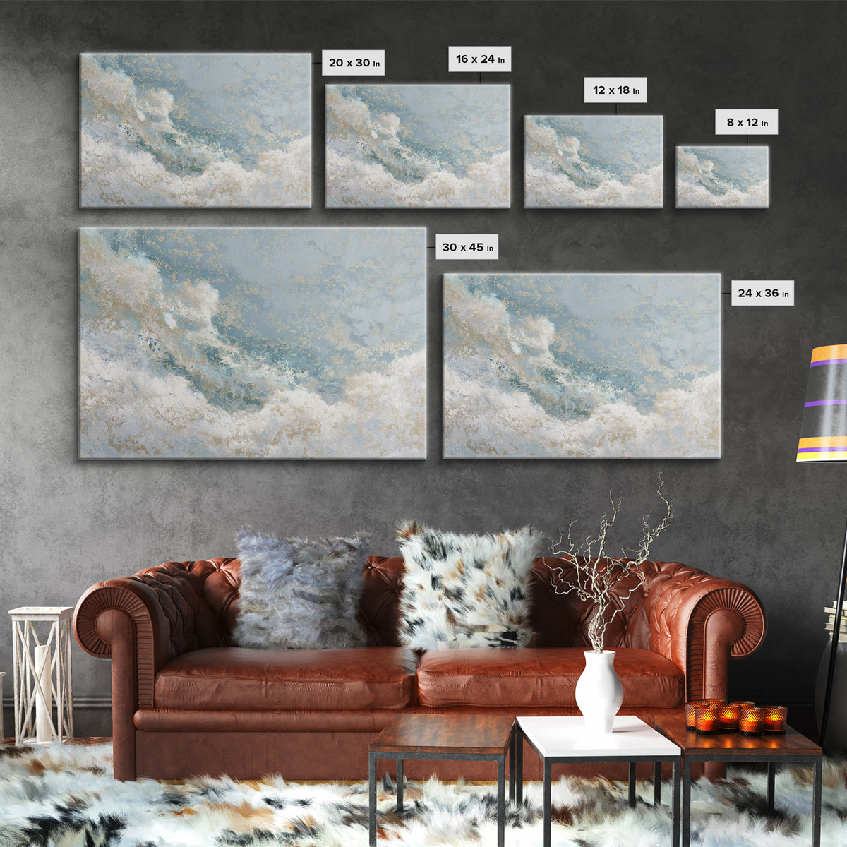 Soft Abstract Waves Canvas Print, Waiting Room Art, Office Wall Decor, Waiting Room Decor, Fine Art, Calm, Photography Print, WRA-3x2-30