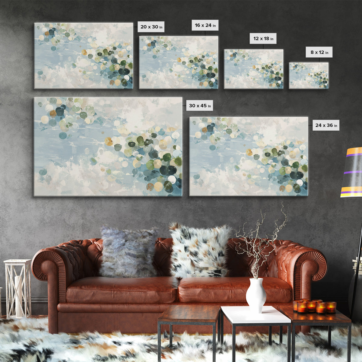 Abstract Circles Suggesting Calm Movement Canvas Print, Waiting Room Art, Floral Wall Art, Waiting Room Decor, Abstract Art, WRA-3x2-38