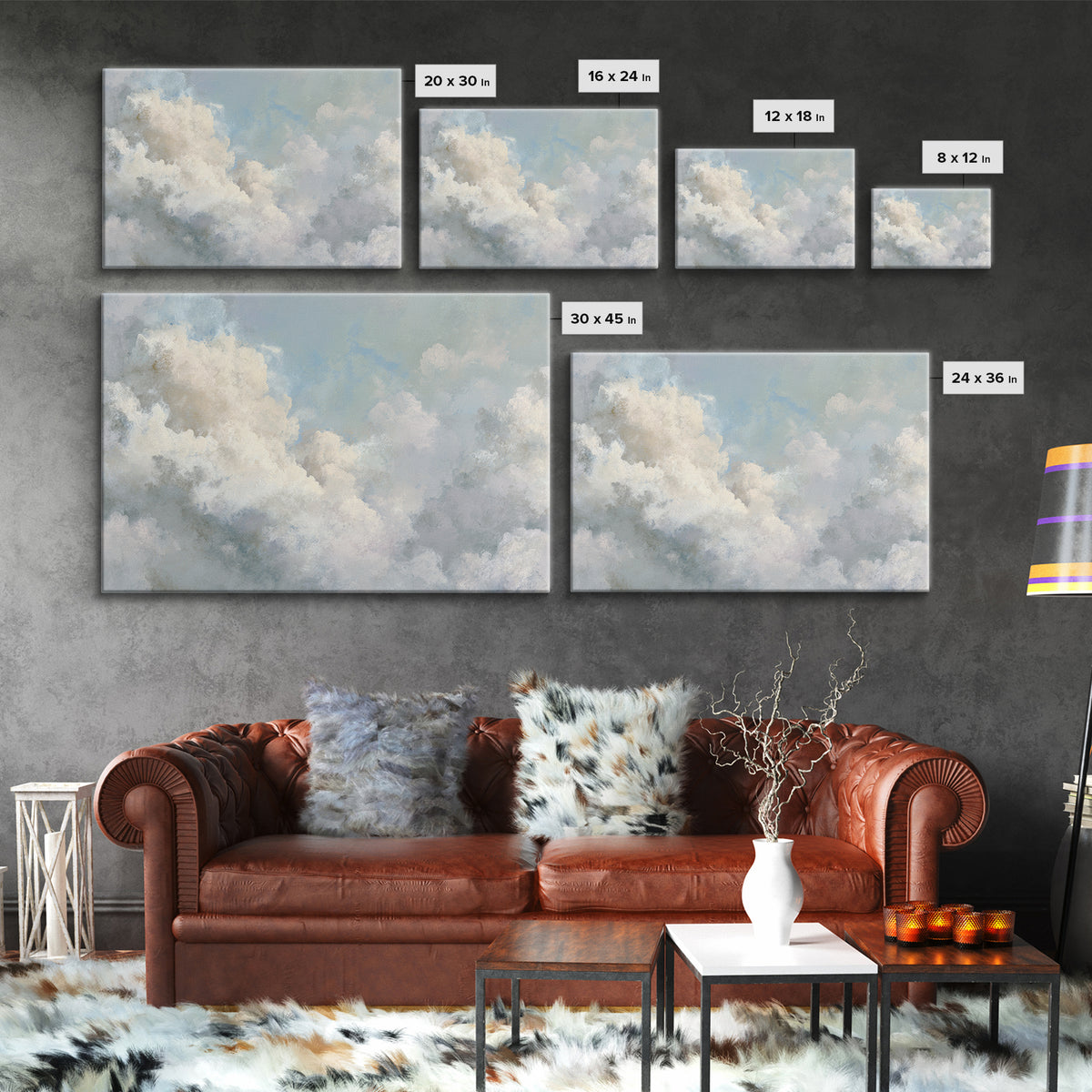 Large Cloudscape with Hopeful Light Canvas Print, Waiting Room Art, Neutral Decor, Waiting Room Decor, Fine Art, Calm, WRA-3x2-68