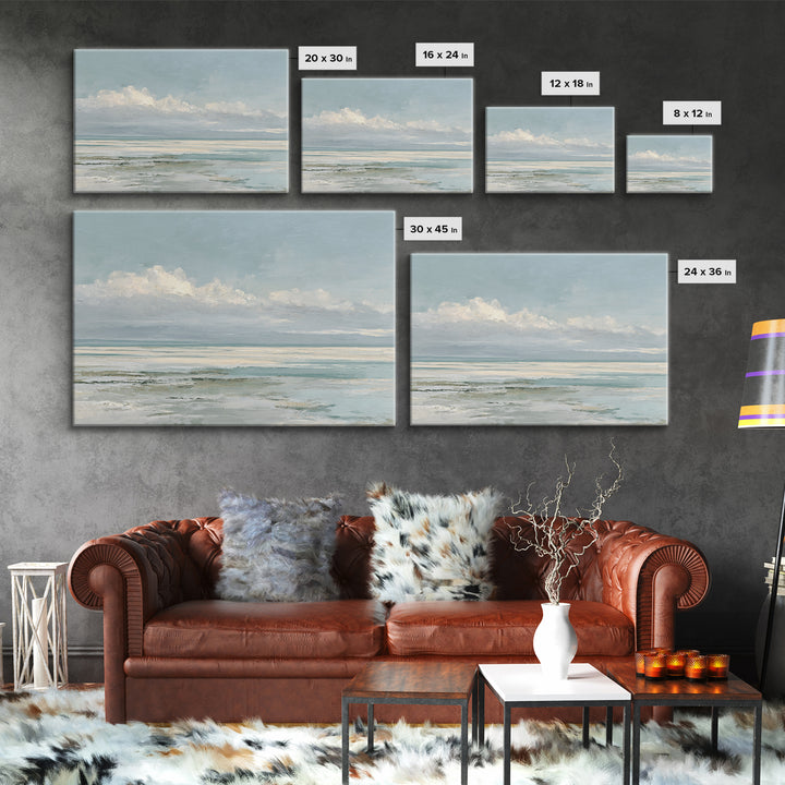 Coastal Horizon with Pale Sand and Water Canvas Print, Waiting Room Art, Dental Office Decor, Waiting Room Decor, Calm, WRA-3x2-85