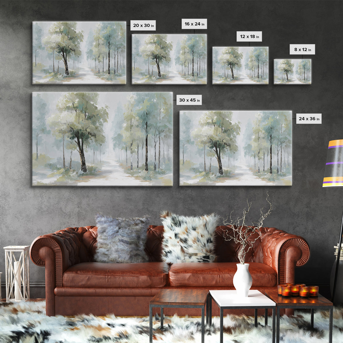 Misty Forest Path Framed Canvas Print, Waiting Room Art, Fine Art Print, Waiting Room Decor, Fine Art, Calm, Wall Decor, WRA-3x2-87