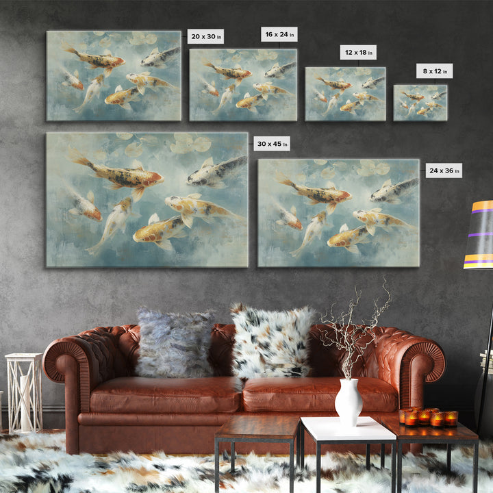 Gentle Koi Fish Canvas Print, Waiting Room Art, Digital Art Print, Waiting Room Decor, Fine Art, Calm, Fine Art Print, WRA-3x2-98