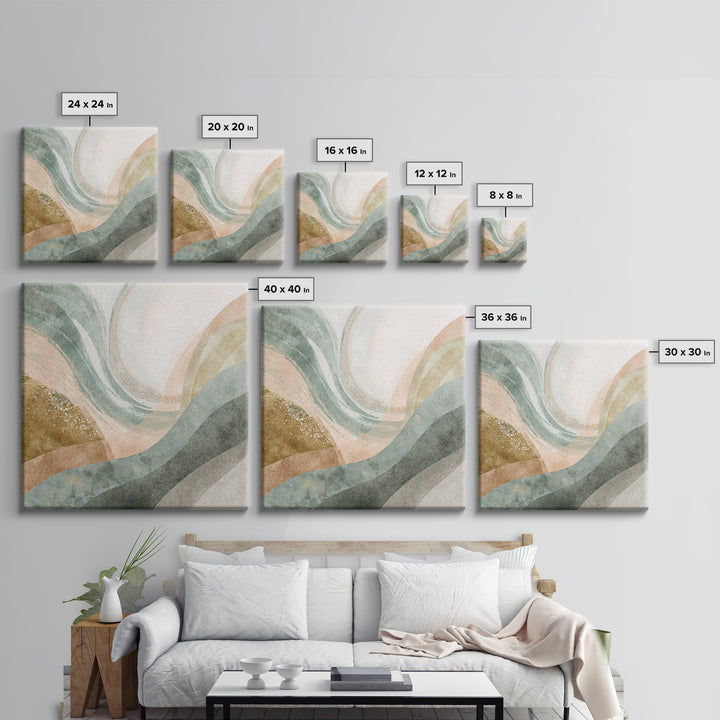 Abstract Breath Waves Framed Canvas Print, Yoga Studio Art, Modern Decor, Yoga Studio Decor, Fine Art, Balance, Art Print, YSA-1x1-79