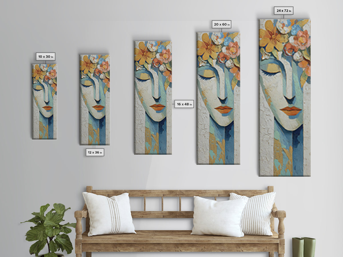 Closed Eye Face Canvas Print, Yoga Studio Art, Yoga Studio Decor, Watercolor Art, Balance, Wall Art Printable, YSA-1x3-25