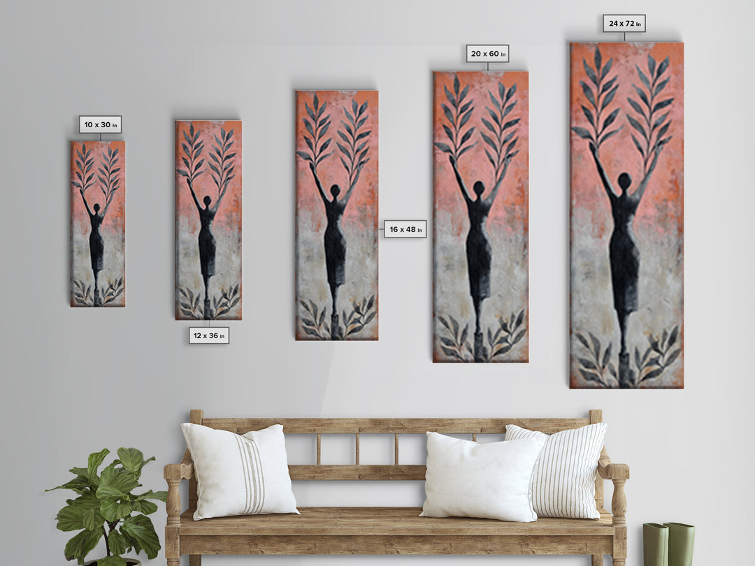 Tree Pose Figure Canvas Print, Yoga Studio Art, Zen Home Decor, Yoga Studio Decor, Oil Painting, Balance, Room Decor, YSA-1x3-42