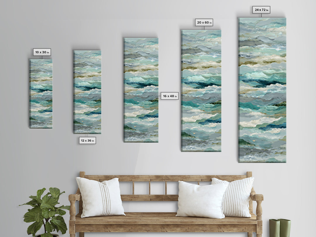 Abstract Breath Waves Canvas Print, Yoga Studio Art, Wall Art Print, Yoga Studio Decor, Abstract Art, Balance, Yoga Gift, YSA-1x3-43