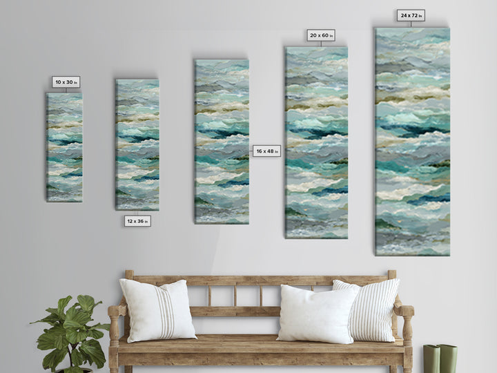 Abstract Breath Waves Canvas Print, Yoga Studio Art, Wall Art Print, Yoga Studio Decor, Abstract Art, Balance, Yoga Gift, YSA-1x3-43
