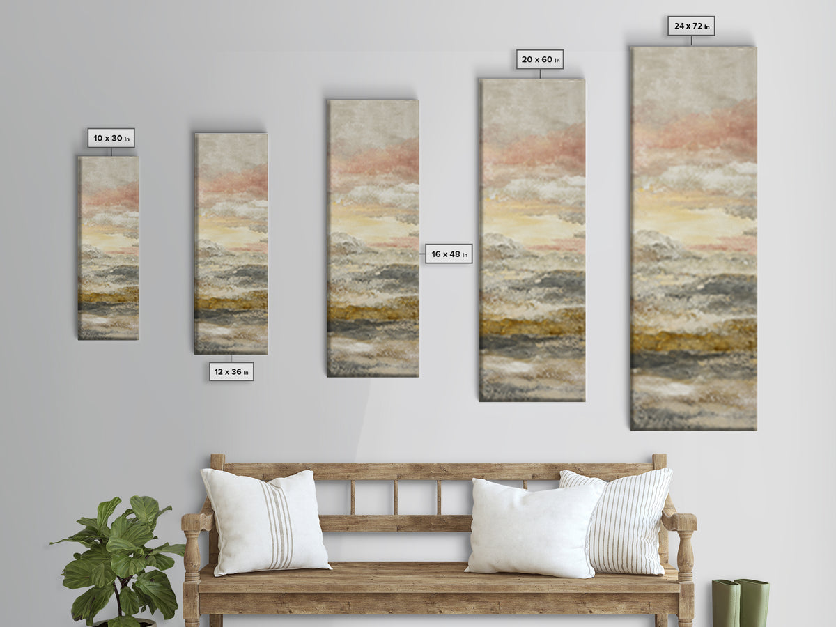 Mandala in Soft Earth Tones Framed Canvas Print, Yoga Studio Art, Boho Decor, Yoga Studio Decor, Oil Painting, Balance, YSA-1x3-45