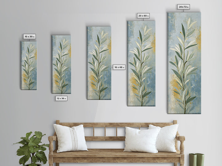 Sage Green Botanical Branch Study Framed Canvas Print, Yoga Studio Art, Neutral Decor, Yoga Studio Decor, Fine Art, Balance, YSA-1x3-53