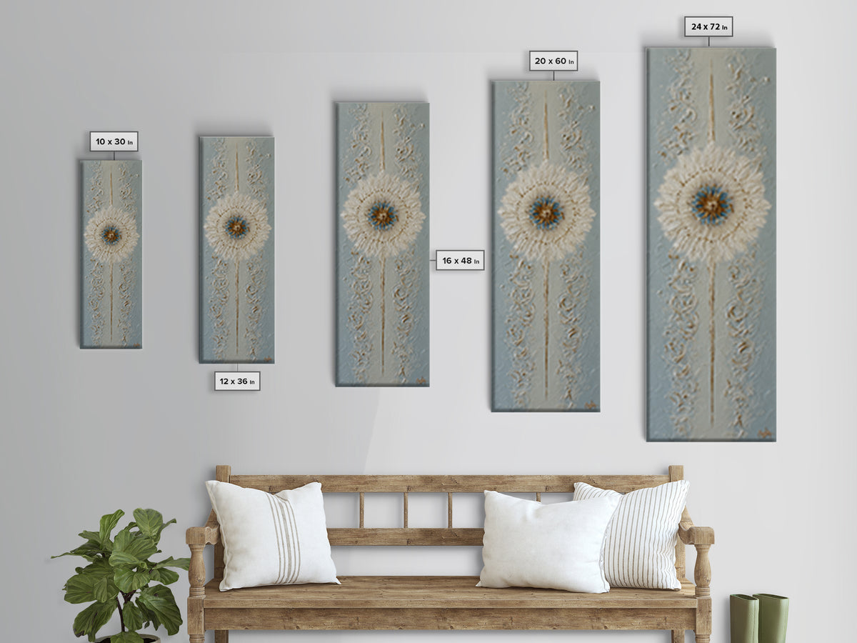Mandala in Soft Earth Tones Framed Canvas Print, Yoga Studio Art, Boho Decor, Yoga Studio Decor, Oil Painting, Balance, YSA-1x3-69