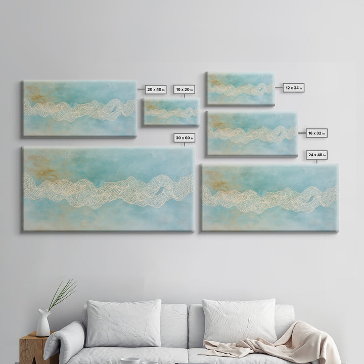 Abstract Breath Waves Framed Canvas Print, Yoga Studio Art, Minimalist Wall Art, Yoga Studio Decor, Fine Art, Balance, YSA-2x1-3