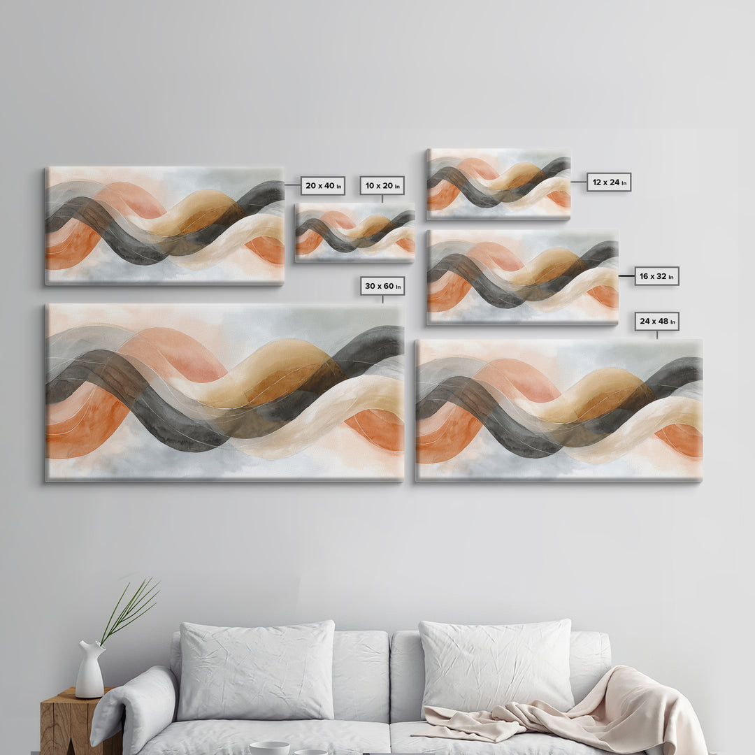 Incense Smoke Forming Abstract Curves Canvas Print, Yoga Studio Art, Contemporary Art, Yoga Studio Decor, Abstract Art, Balance, YSA-2x1-41