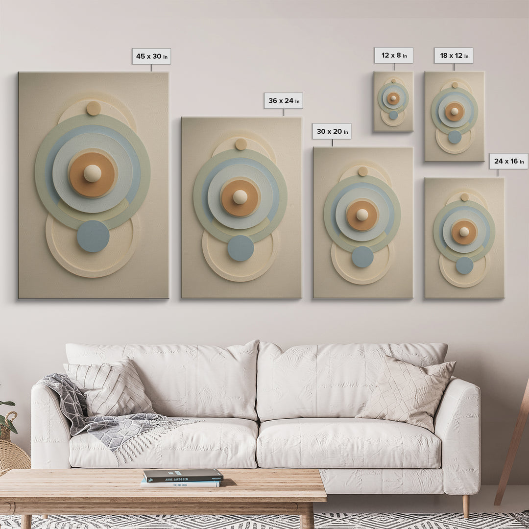 Chakra Color Circles Framed Canvas Print, Yoga Studio Art, Textured Painting, Yoga Studio Decor, Balance, Living Room Wall Art, YSA-2x3-22