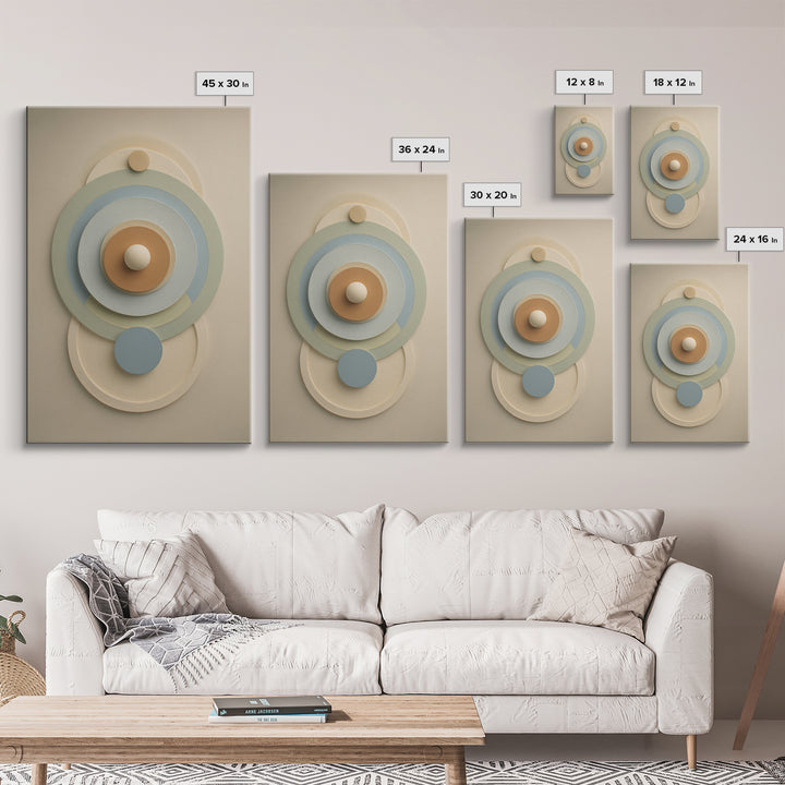 Chakra Color Circles Framed Canvas Print, Yoga Studio Art, Textured Painting, Yoga Studio Decor, Balance, Living Room Wall Art, YSA-2x3-22
