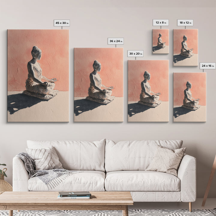 Seated Meditation Figure Framed Canvas Print, Yoga Studio Art, Wall Art Print, Yoga Studio Decor, Fine Art, Balance, Yoga Gift, YSA-2x3-33