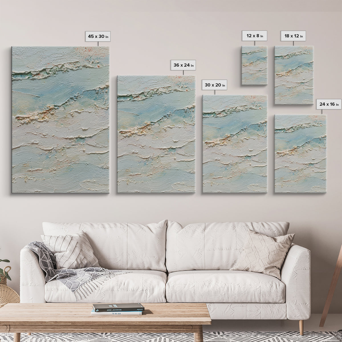 Abstract Breath Waves Framed Canvas Print, Yoga Studio Art, Yoga, Yoga Studio Decor, Abstract Art, Balance, Nature Prints, YSA-2x3-63