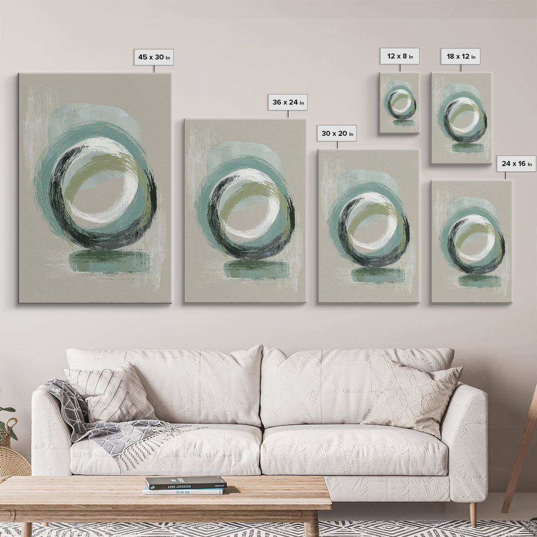 Minimal Zen Circle Brushstroke Canvas Print, Yoga Studio Art, Metal Wall Decor, Yoga Studio Decor, Fine Art, Balance, YSA-2x3-99