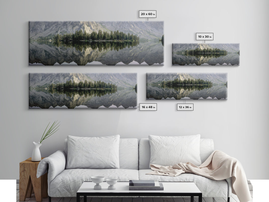 Sunrise Mountain Lake Reflection Canvas Print, Yoga Studio Art, Gym Art, Yoga Studio Decor, Fine Art, Balance, Minimalist Decor, YSA-3x1-36