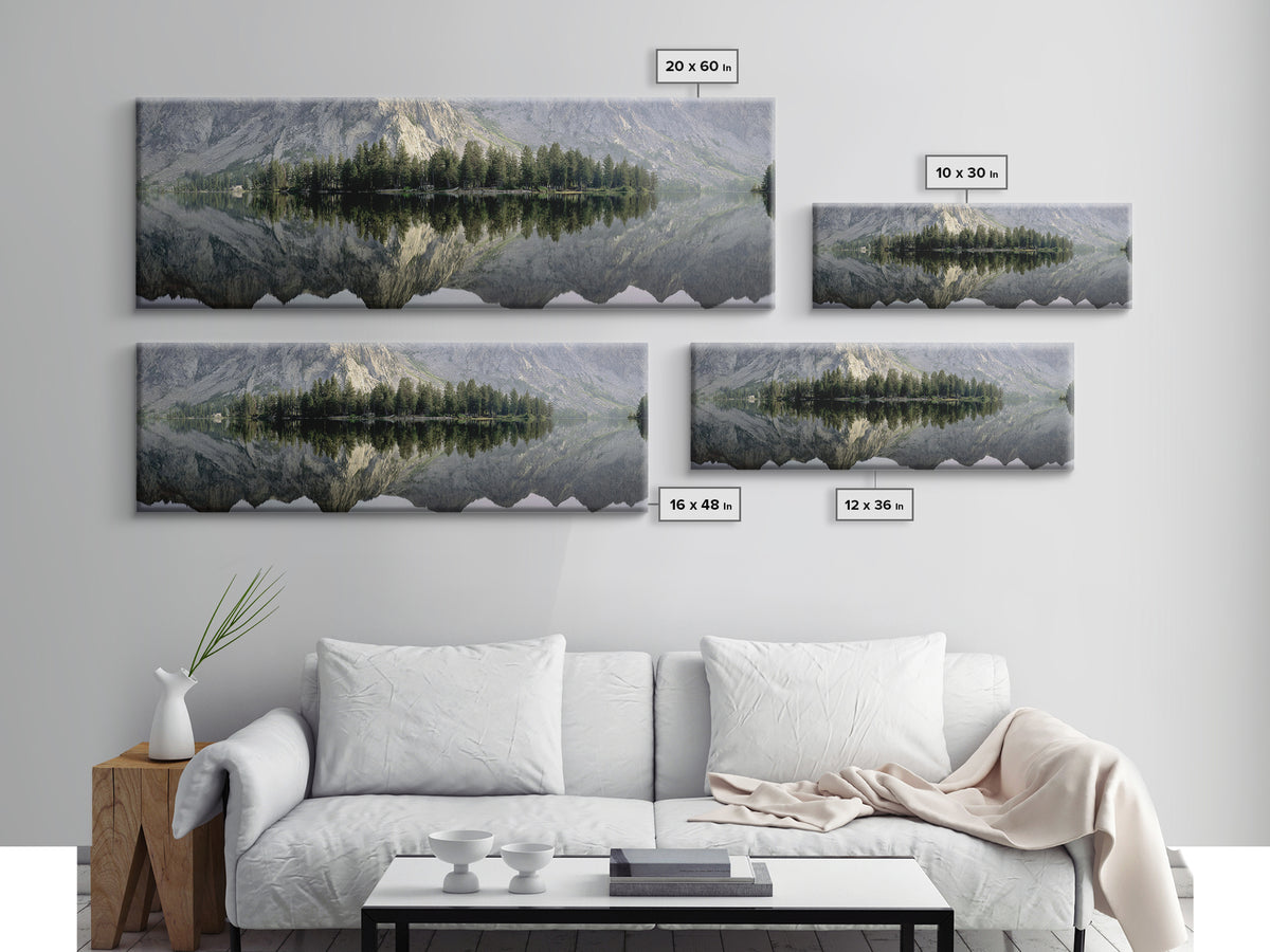 Sunrise Mountain Lake Reflection Canvas Print, Yoga Studio Art, Gym Art, Yoga Studio Decor, Fine Art, Balance, Minimalist Decor, YSA-3x1-36