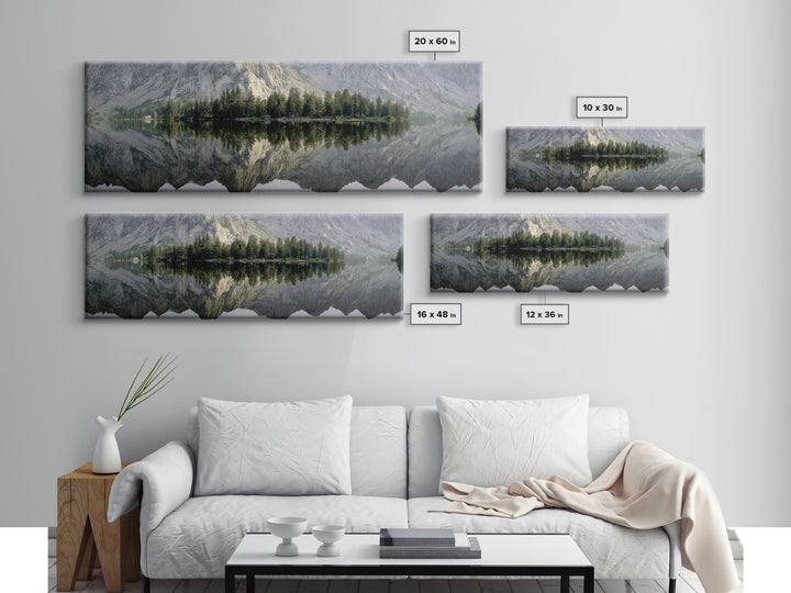 Sunrise Mountain Lake Reflection Canvas Print, Yoga Studio Art, Gym Art, Yoga Studio Decor, Fine Art, Balance, Minimalist Decor, YSA-3x1-36