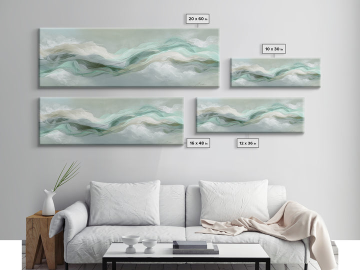 Abstract Breath Waves Canvas Print, Yoga Studio Art, Living Room Wall Art, Yoga Studio Decor, Balance, Black and White Art, YSA-3x1-71