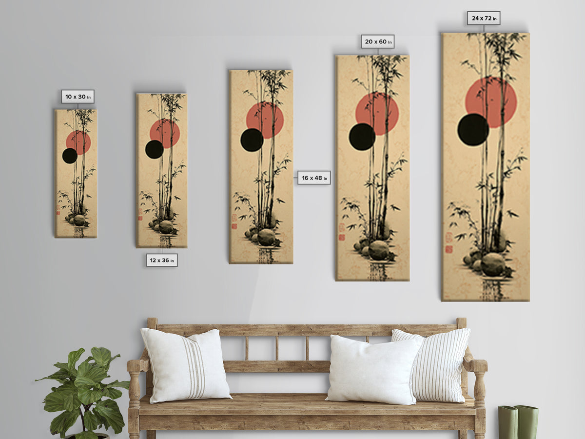 Single Black Ens Circle on Warm Paper Canvas Print, Zen Art, Original Painting, Living Room Decor, Zen, Abstract Painting, ZEN-1x3-37