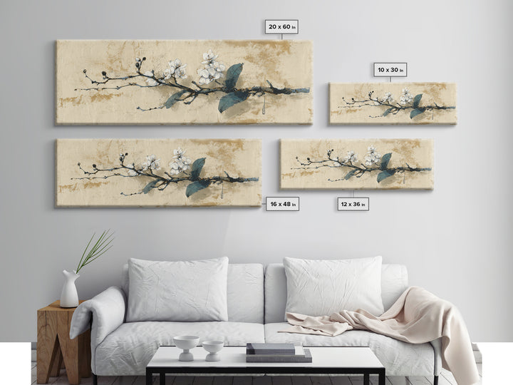 Single Orchid Stem Framed Canvas Print, Zen Art, Wall Decor, Living Room Decor, Zen, Japanese Wall Art, Boho Wall Decor, ZEN-3x1-63