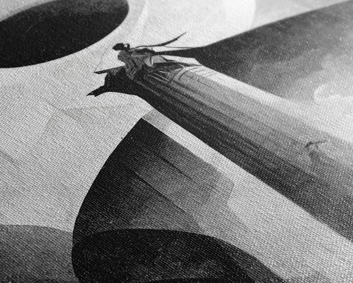 Vintage Style Art Deco Statue Study, Framed Canvas Print, Retro Style Wall Art, 1920s - 1930s style Art